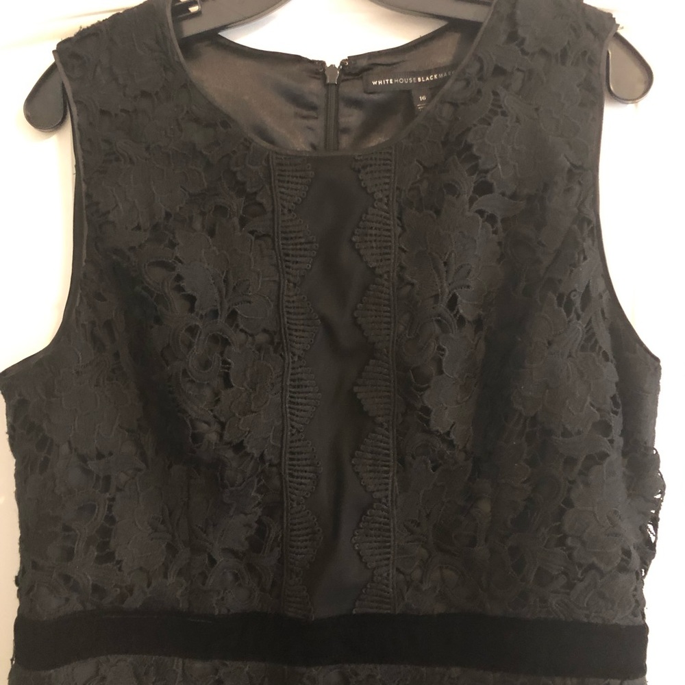 Black Laced Dress w/Velvet waist band by White House Black Market.